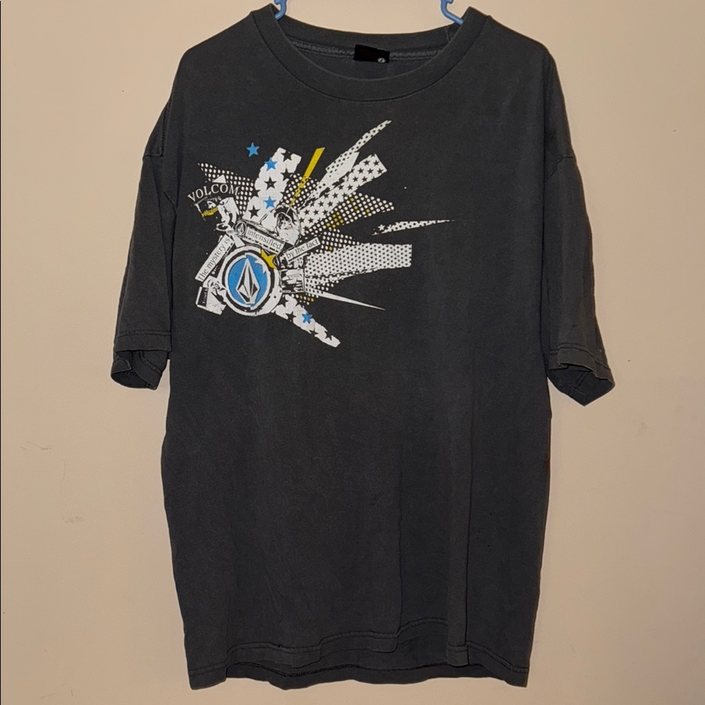 Volcom Men's Gray Graphic T-Shirt Y2K Skater XL